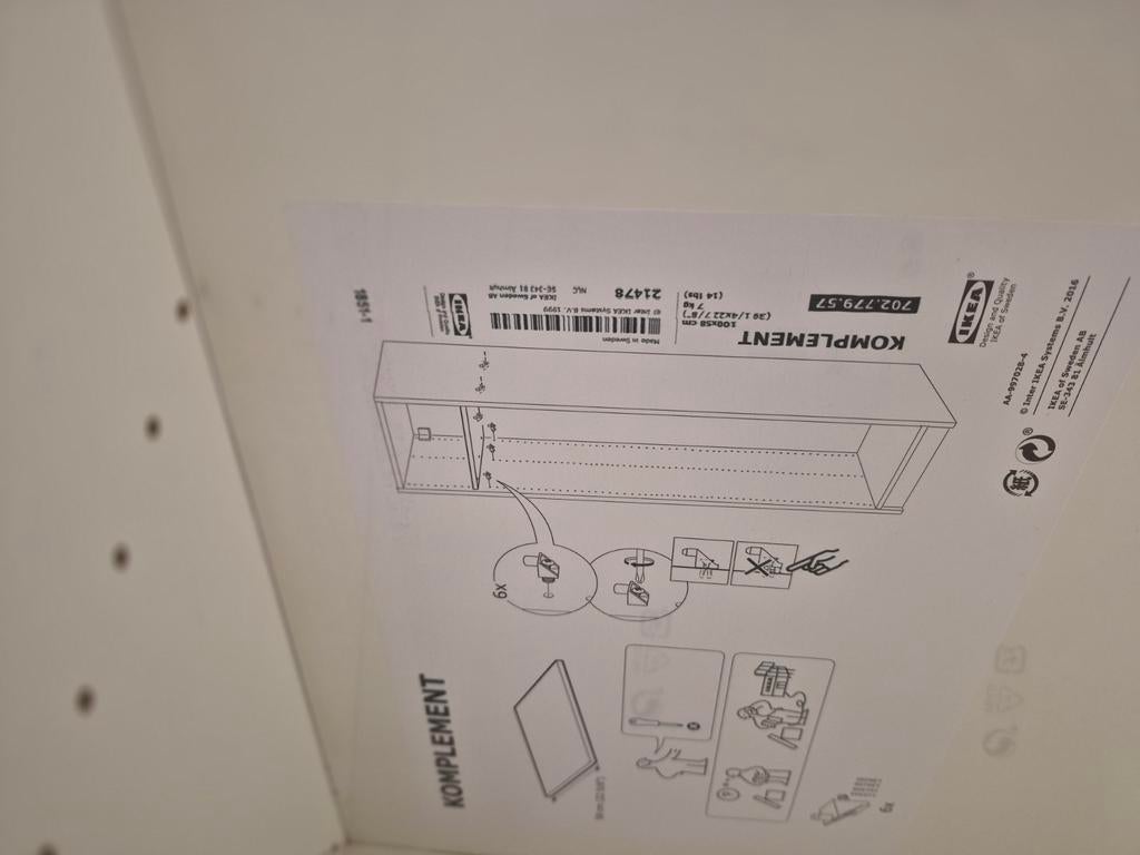 7x IKEA Komplement planken wit 100x58 cm NIEUW, Ophalen, Nieuw
