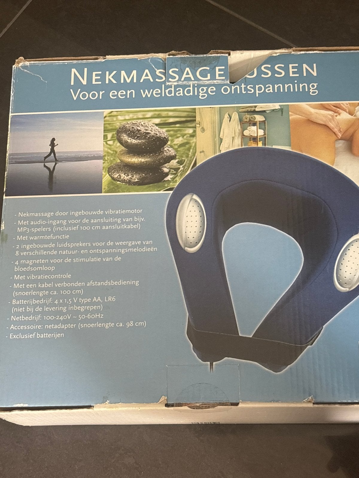 Global Tronics Nekmassagekussen met Warmte en Muziek, Ophalen of Verzenden, Zo goed als nieuw, Massagestoel of Kussen