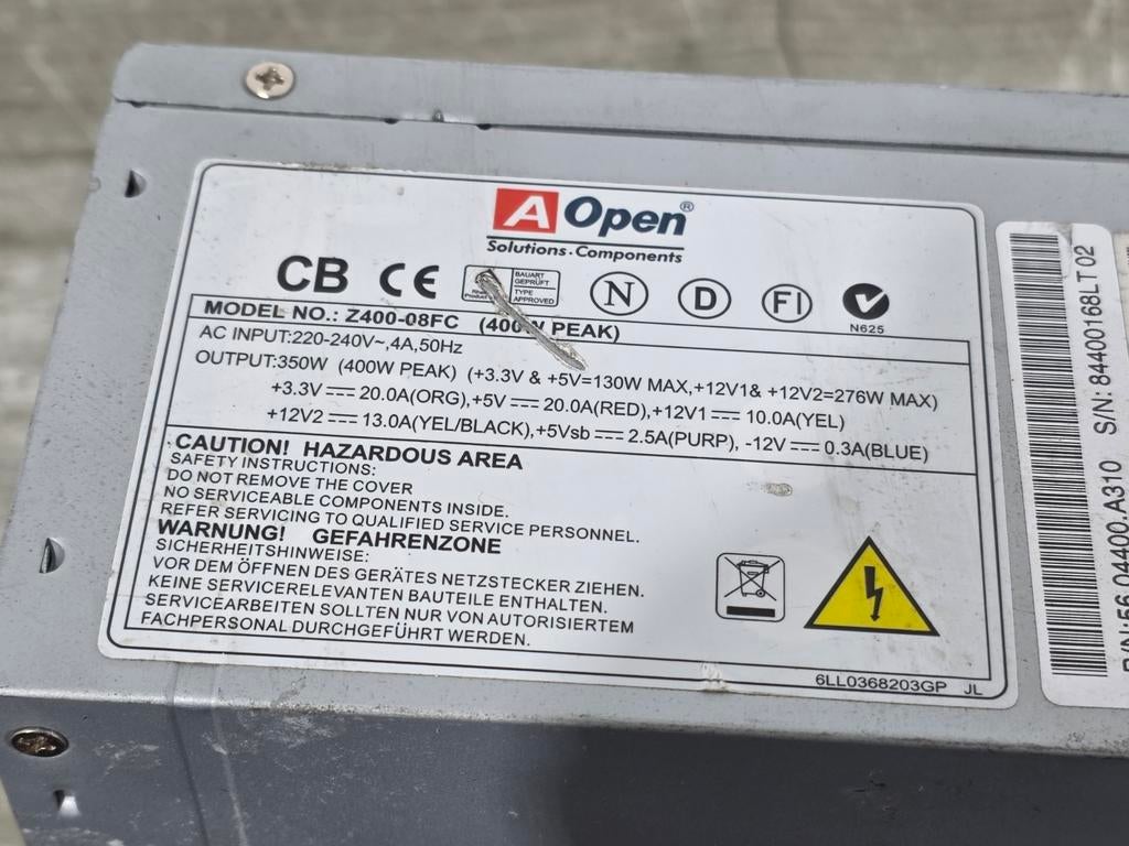 A open 400w max voeding psu power supply z400-08fc, Ophalen of Verzenden, Gebruikt