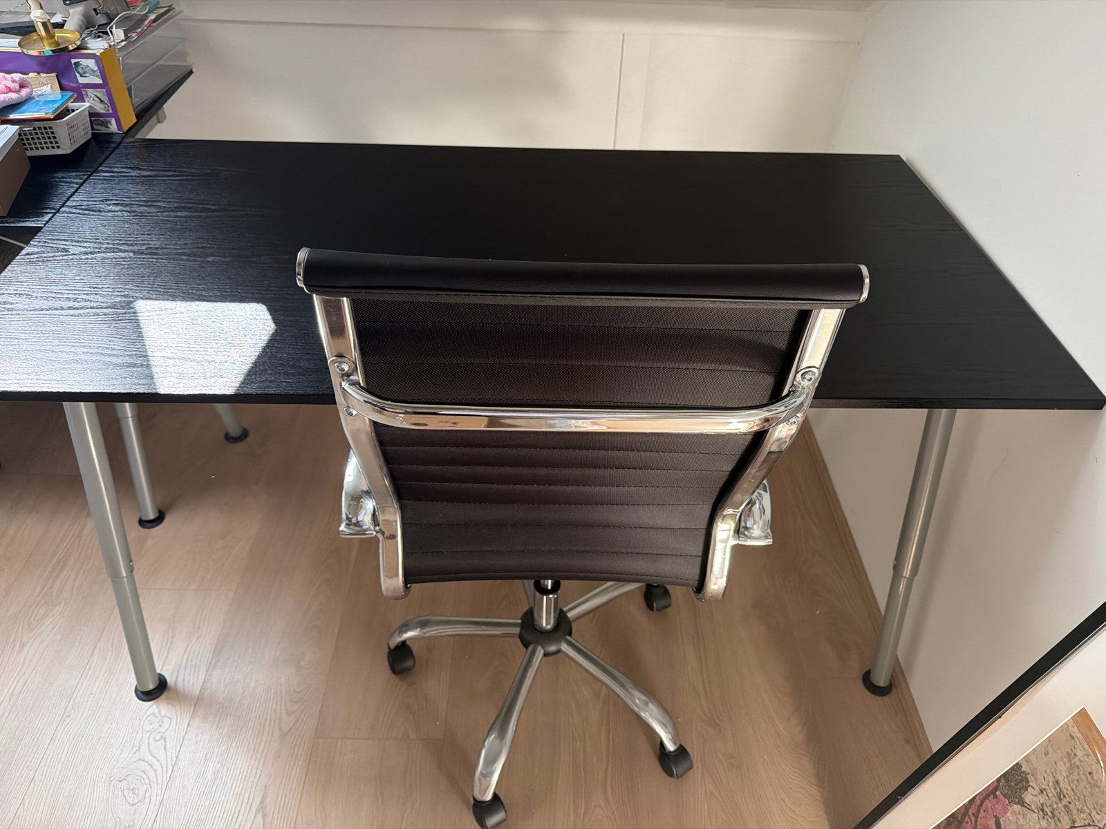 IKEA Galant bureau 160x80 cm zwart houtlook gewrapt, Ophalen, Zo goed als nieuw, IKEA, Zwart