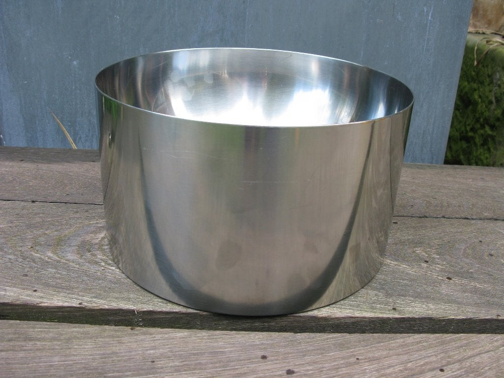 STELTON SALADE/FRUITKOM CYLINDA-LINE ARNE JACOBSEN, Ophalen of Verzenden, Gebruikt, Metaal, Zilver