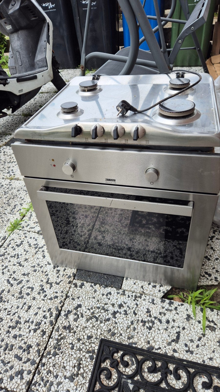 Zanussi Inbouw Gasfornuis met Oven - RVS, Witgoed en Apparatuur, Ophalen, Gebruikt, 4 kookzones, Inbouw