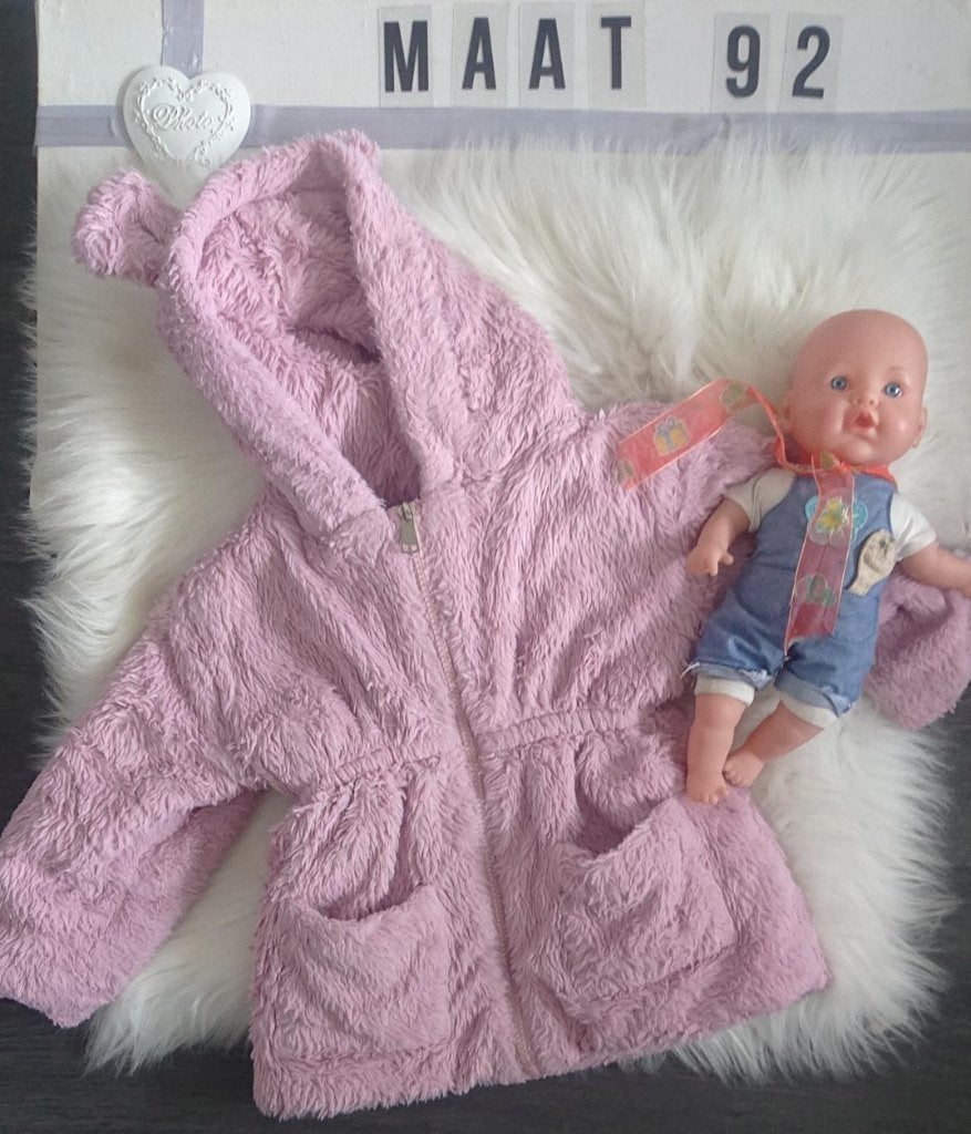 Bontjas roze maat 92, Ophalen of Verzenden, Gebruikt, Meisje, Jas