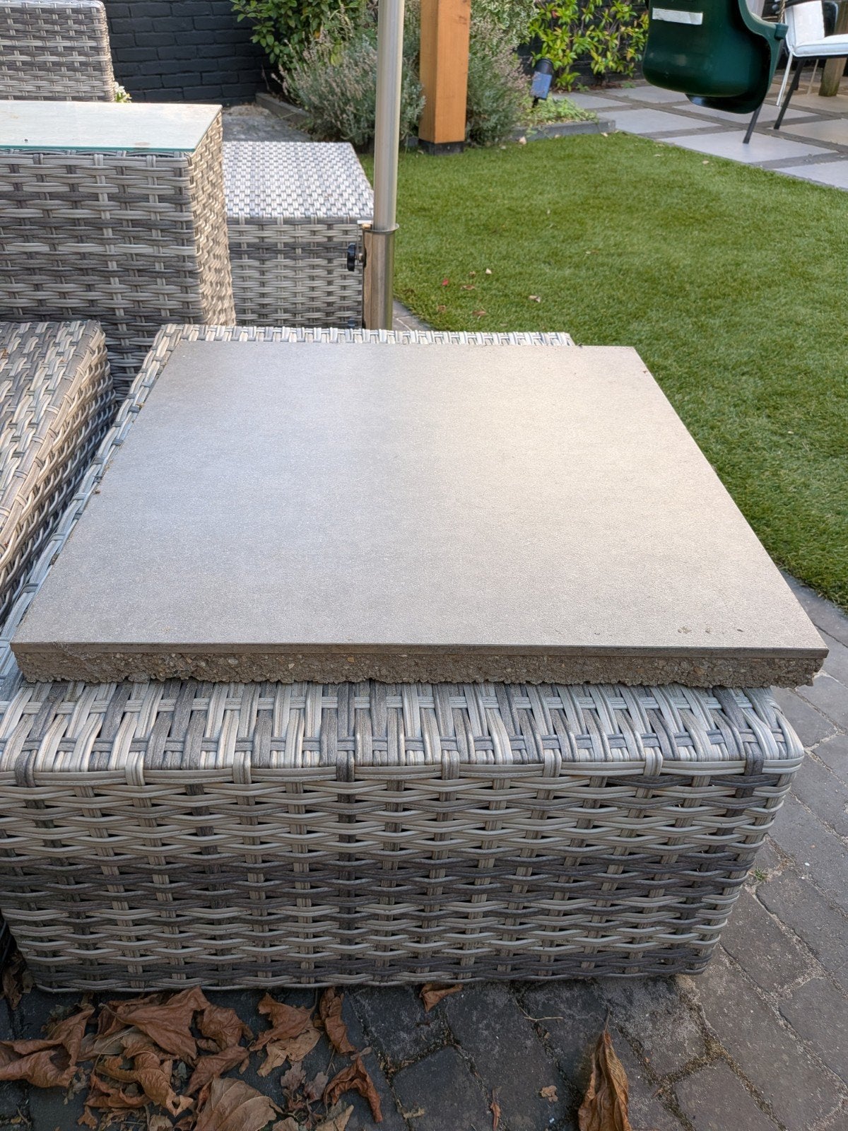 10 Terrastegels 60x60 - Grijs Beton, Ophalen, Gebruikt, Beton, Terrastegels
