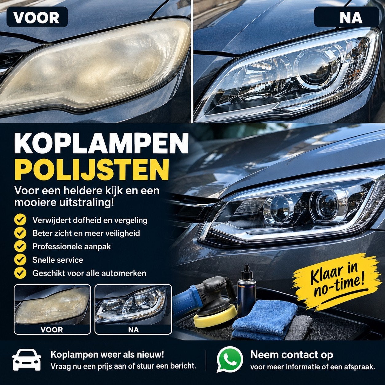 Koplampen Polijsten  | Weer Helder als Nieuw! +31615441488, Diensten en Vakmensen