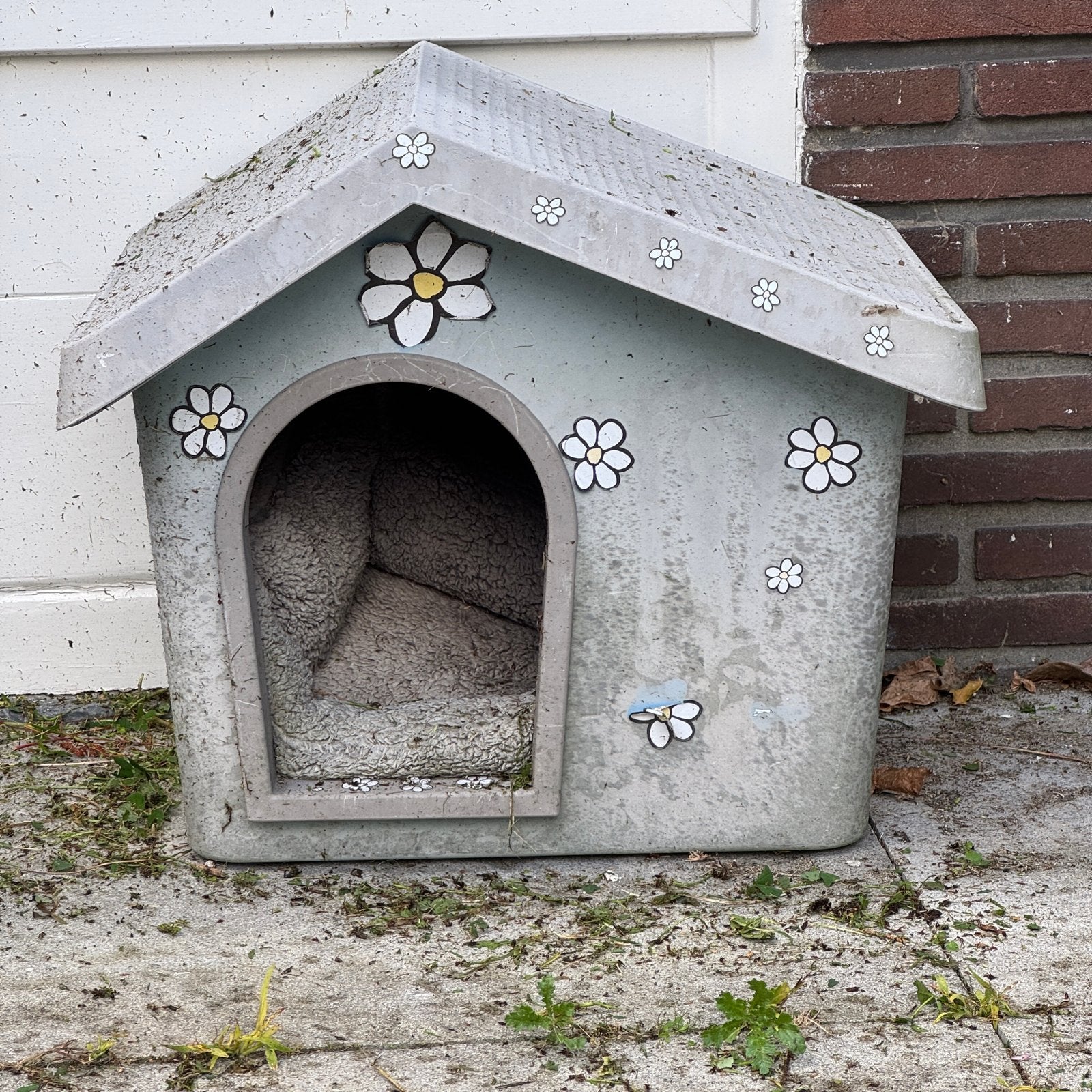 Cat / small dog outdoor house with bed, Dieren en Toebehoren, Ophalen