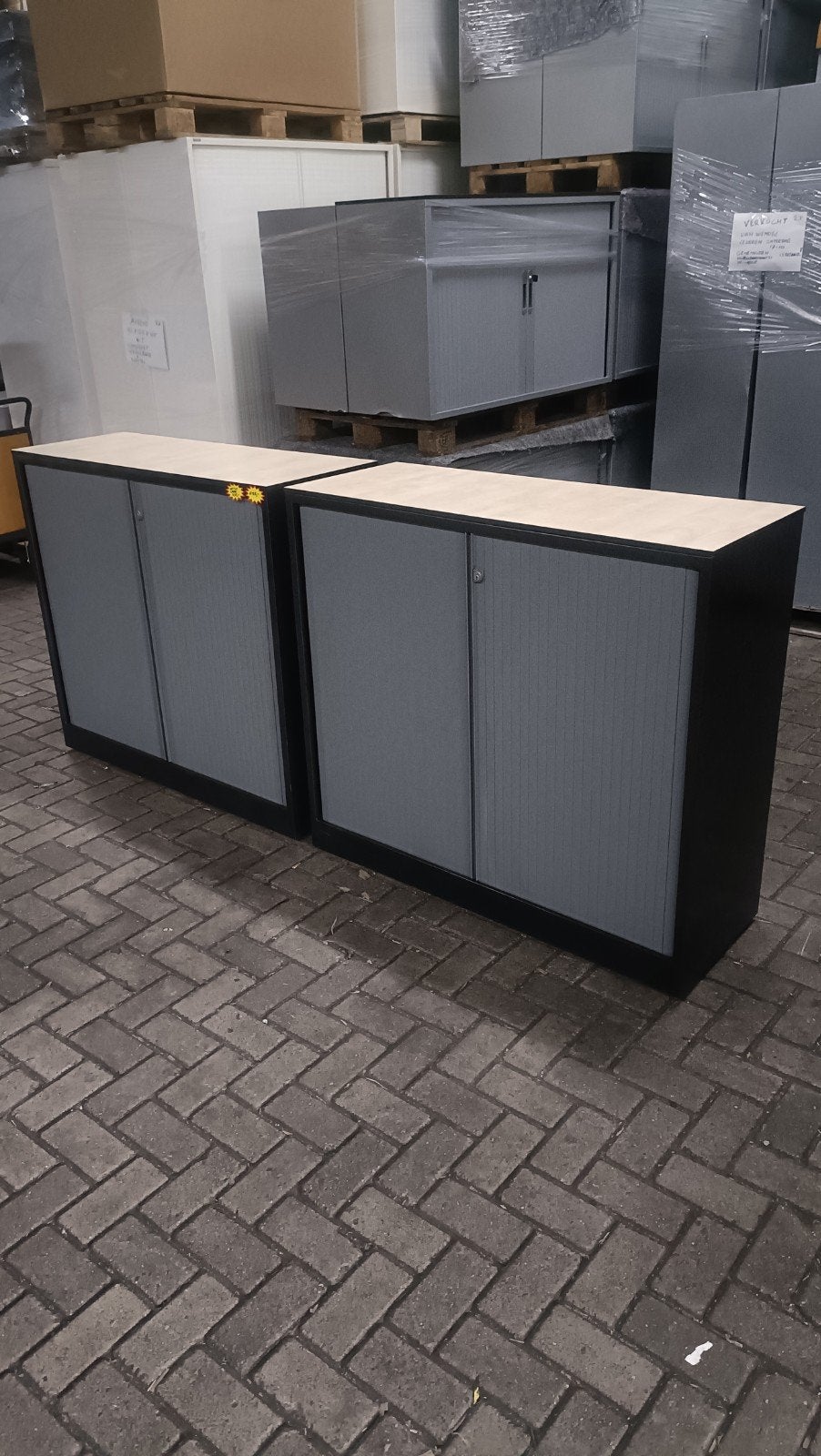 Ahrend halfhoge metalen roldeurkasten gereedschapladen Kast, Gebruikt, 100 tot 150 cm, Ahrend metalen roldeurkasten gereedschap laden kasten
