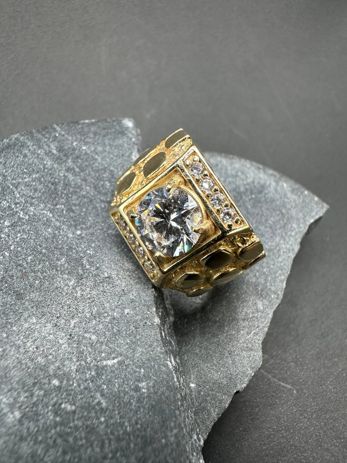 14k Gouden Piet Piet Ring met Zirkonia Steen, Met kristal, 18 tot 19, Nieuw, Ophalen of Verzenden