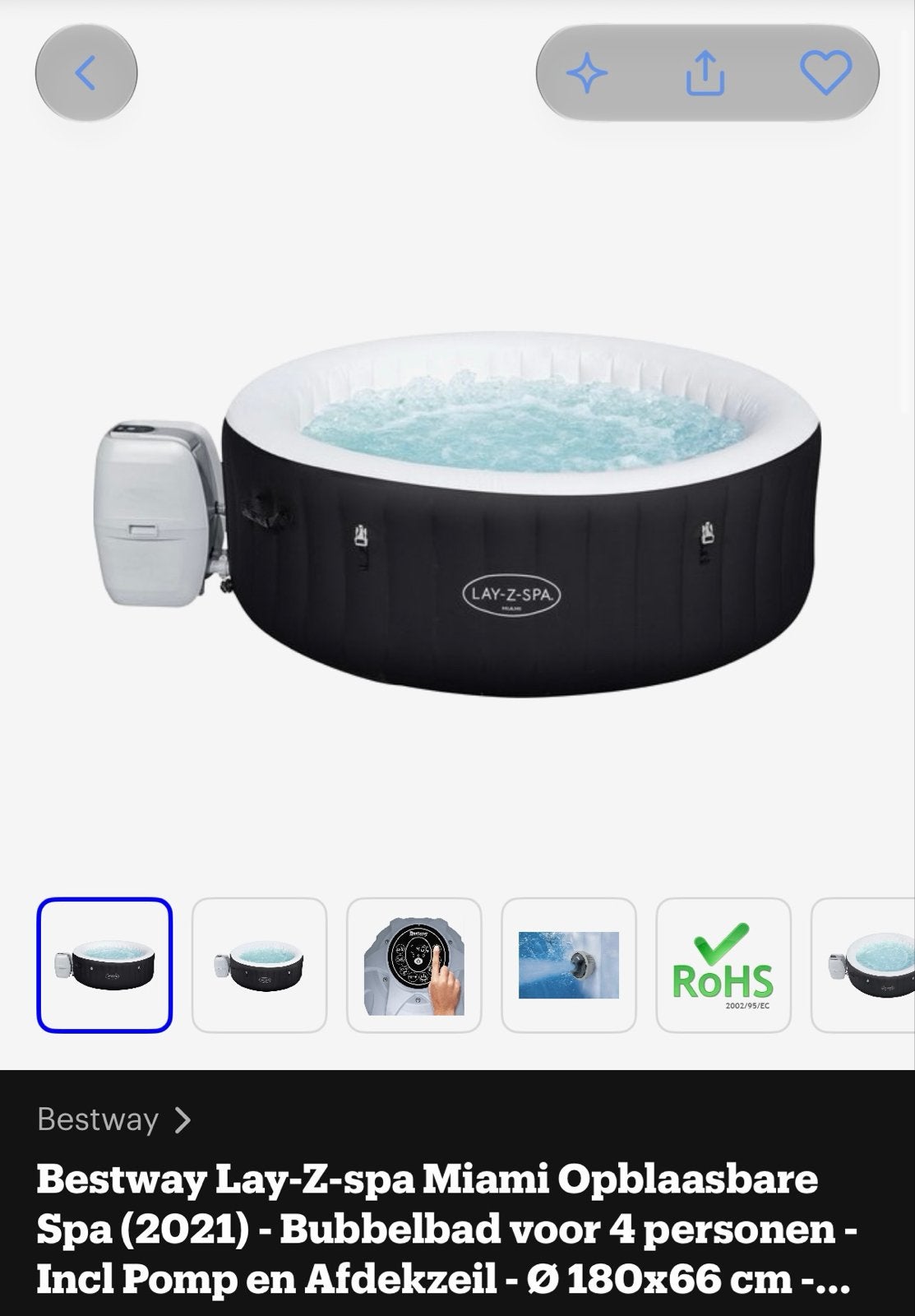 Bestway Lay-Z-Spa Miami Opblaasbare Jacuzzi (2021), Ophalen, Gebruikt