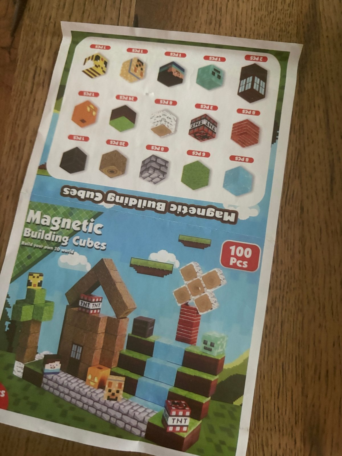 Magnetische Bouwblokken Minecraft Stijl - 100 Stuks, Ophalen of Verzenden, Zo goed als nieuw, Overige merken