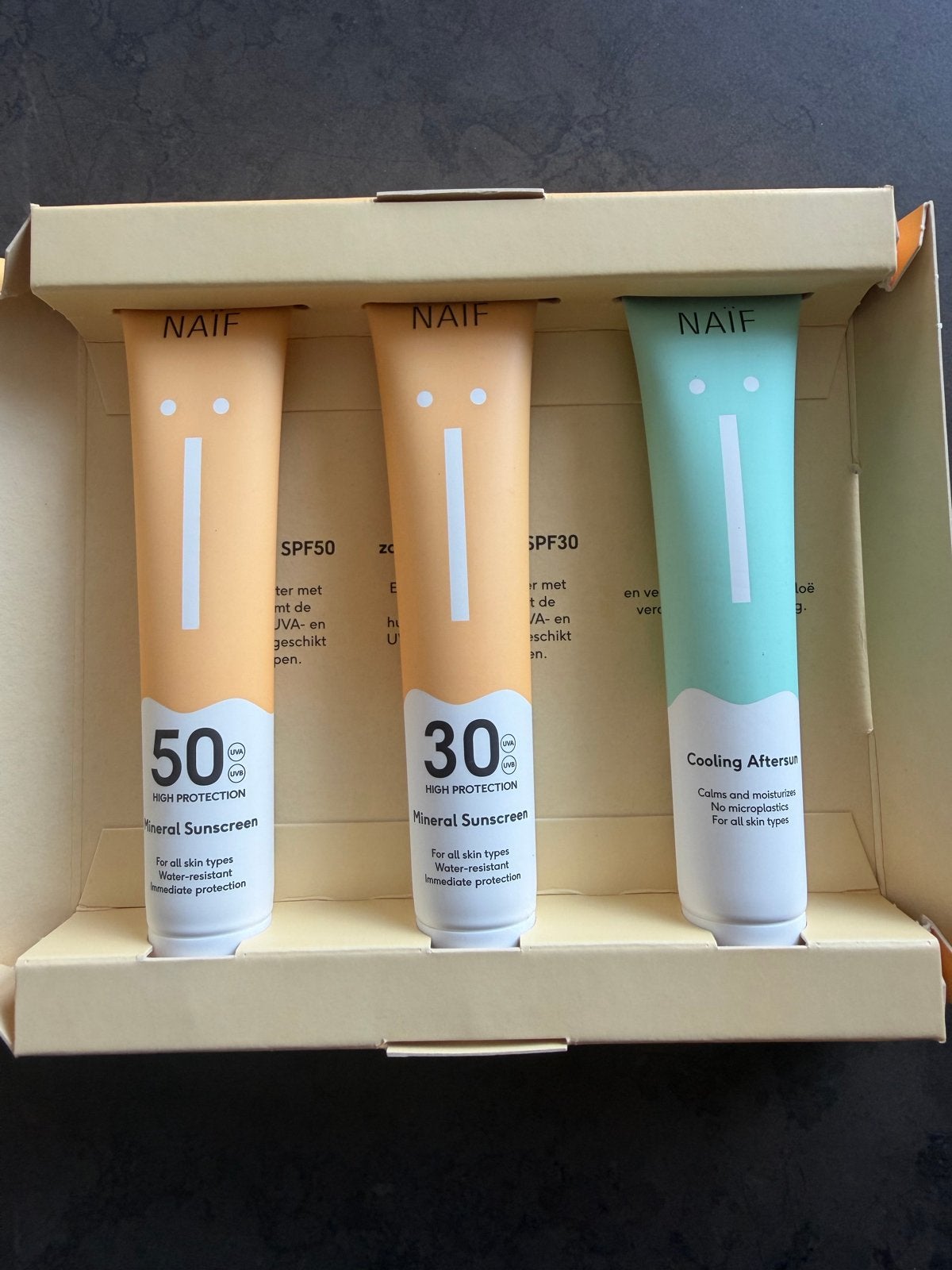 Naïf Zonnebrand Kit - 2 stuks (SPF50, SPF30 & Aftersun), Ophalen, Nieuw, Zonnebrand of After Sun