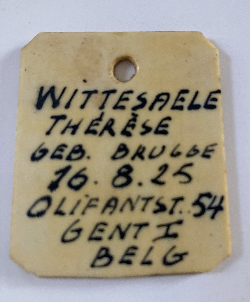 Oud Kofferlabel Olifantstraat Gent Belgie Emile Cafe, Antiek en Kunst, Ophalen