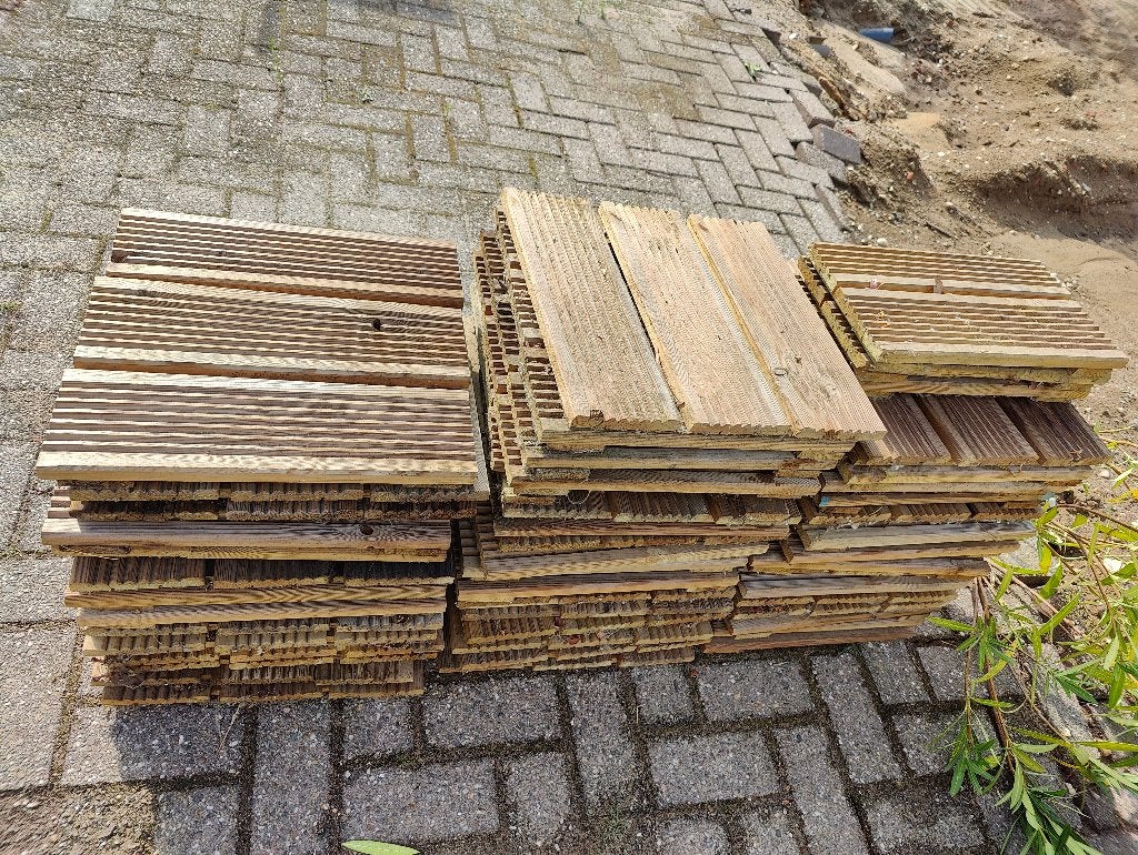 Houten vlondertegels, Ophalen, Gebruikt, Hout