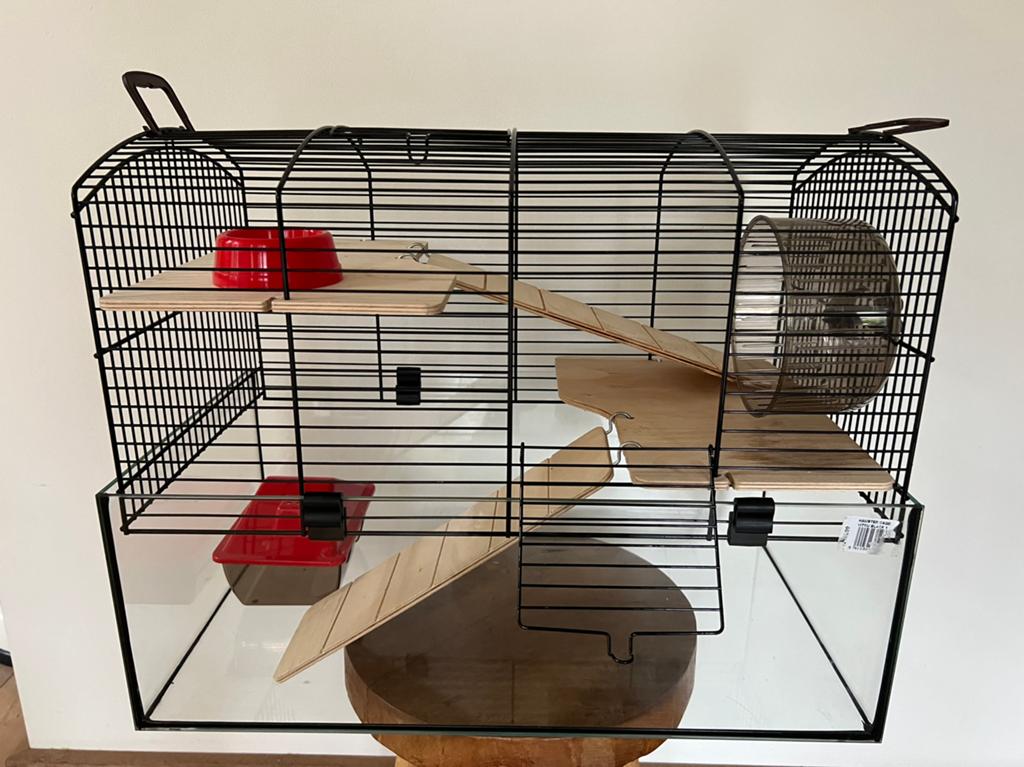 Hamsterkooi Vitru Zwart 1 51,5X29X40Cm, Kooi, Minder dan 75 cm, Zo goed als nieuw, Ophalen