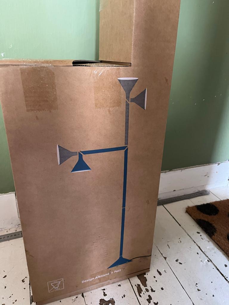 Ikea PS 2026 vloerlamp Alexander Pott staande uplight blauw, Ophalen, Nieuw, Metaal, 100 tot 150 cm