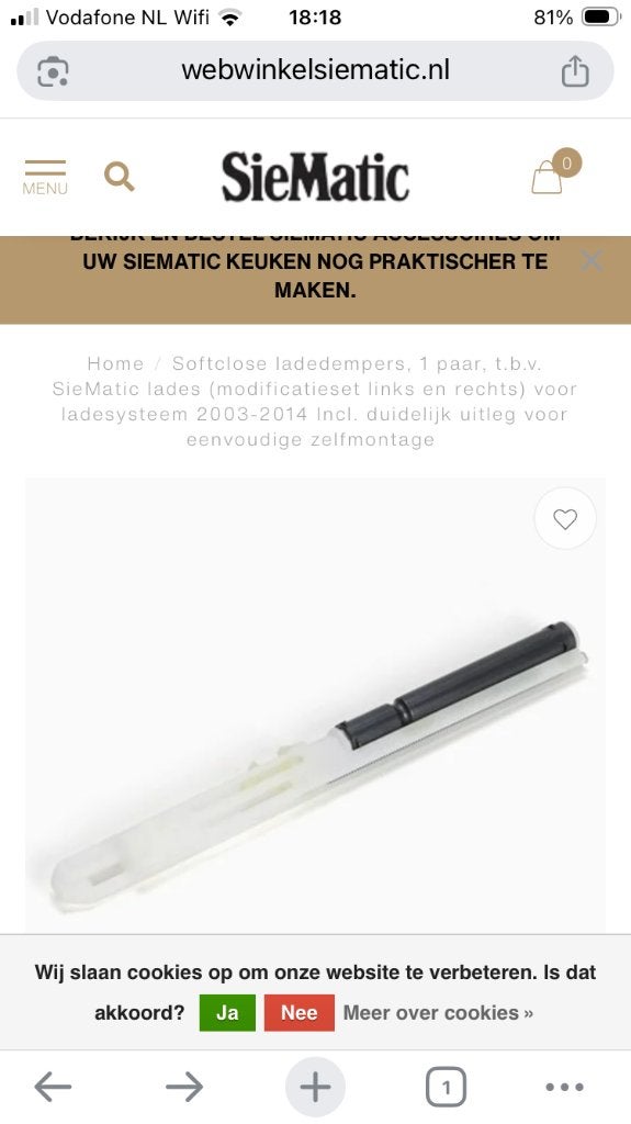 Modificatieset voor keukenlade soft-close dempers, Minder dan 50 cm, Wit, Nieuw, Ophalen of Verzenden