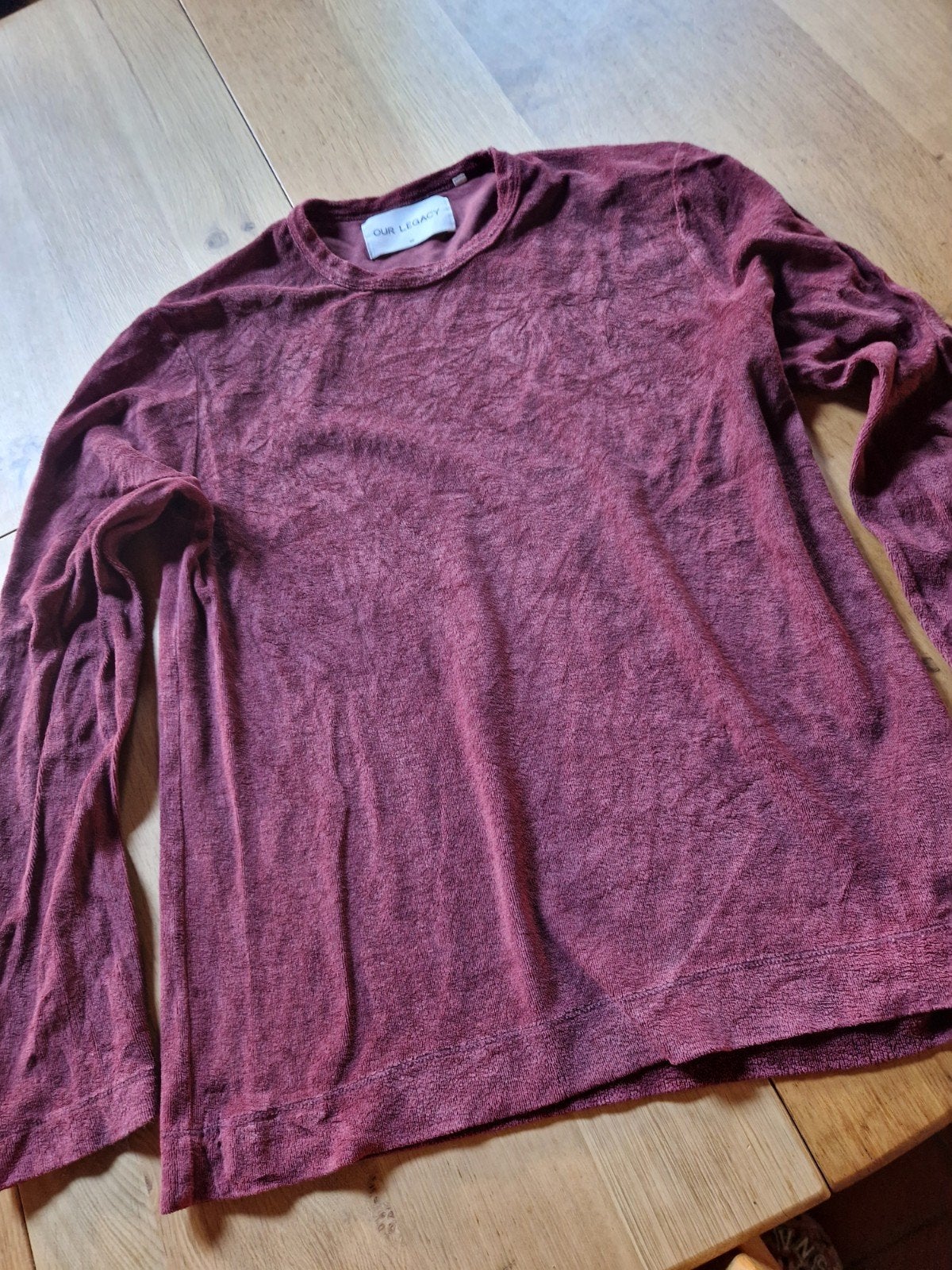 BORDEAUX RODE BADSTOF LONGSHIRT MAAT 46, Ophalen of Verzenden, Zo goed als nieuw, Maat 46/48 (XL) of groter, Rood