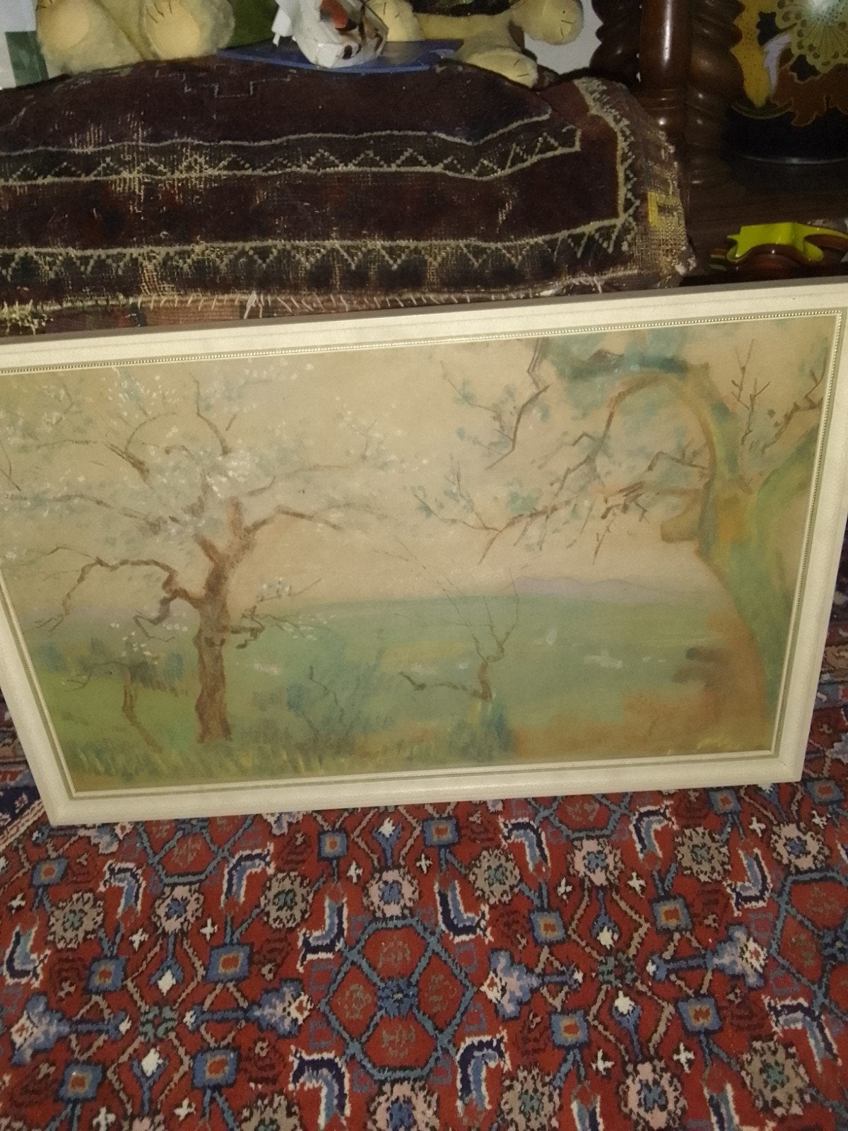 Landschap met bloeiende bomen - Pastel, Origineel werk, Impressionistisch, Ophalen of Verzenden, Landschap