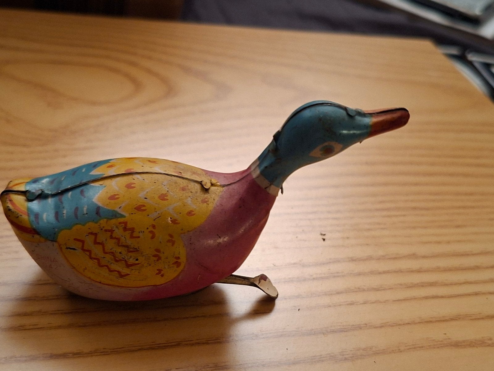 Vintage blikken opwind eend - Speelgoed, Antiek en Kunst, Ophalen