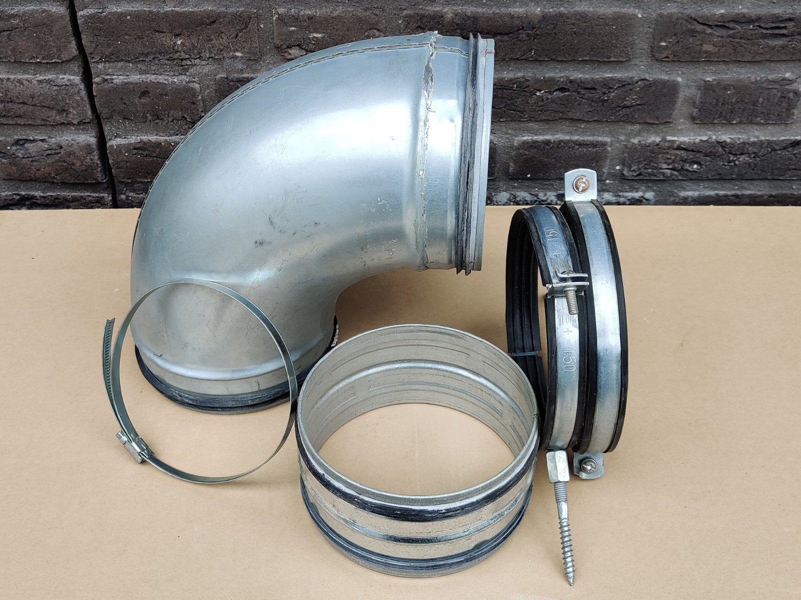 Spiro buis onderdelen  150 mm, Ophalen of Verzenden, Gebruikt, Ventilator en Afzuiger