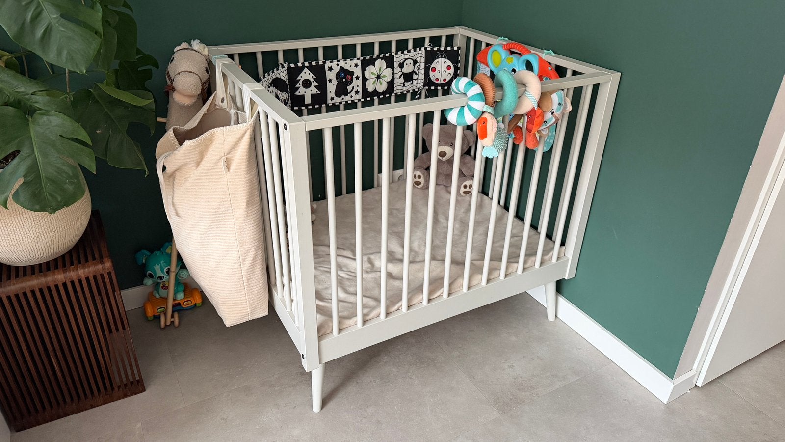 Europe Baby Evy Box Mat Oatmeal incl matras met hoes, Ophalen, In hoogte verstelbaar, Zo goed als nieuw, Rechthoekig
