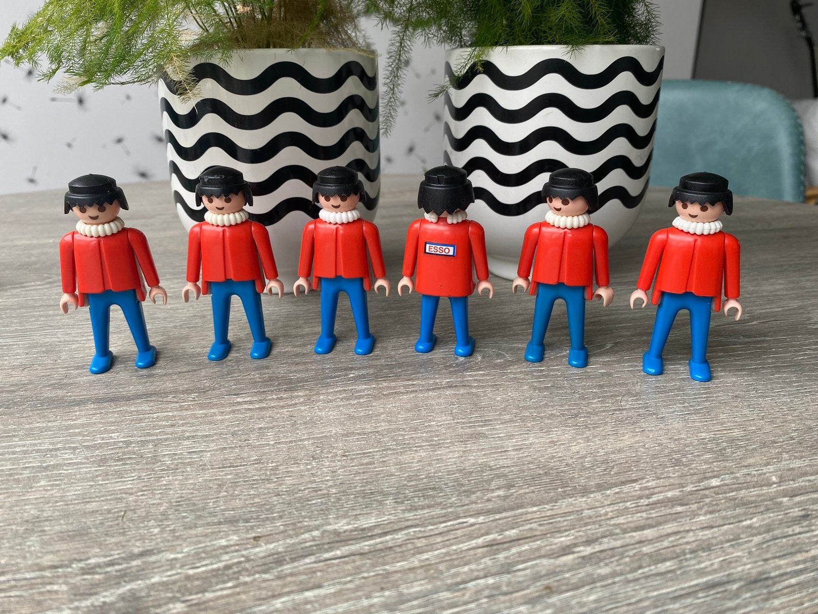 6 vintage Esso poppetjes tankstation., Kinderen en Baby's, Ophalen of Verzenden, Gebruikt, Losse onderdelen, Figuren