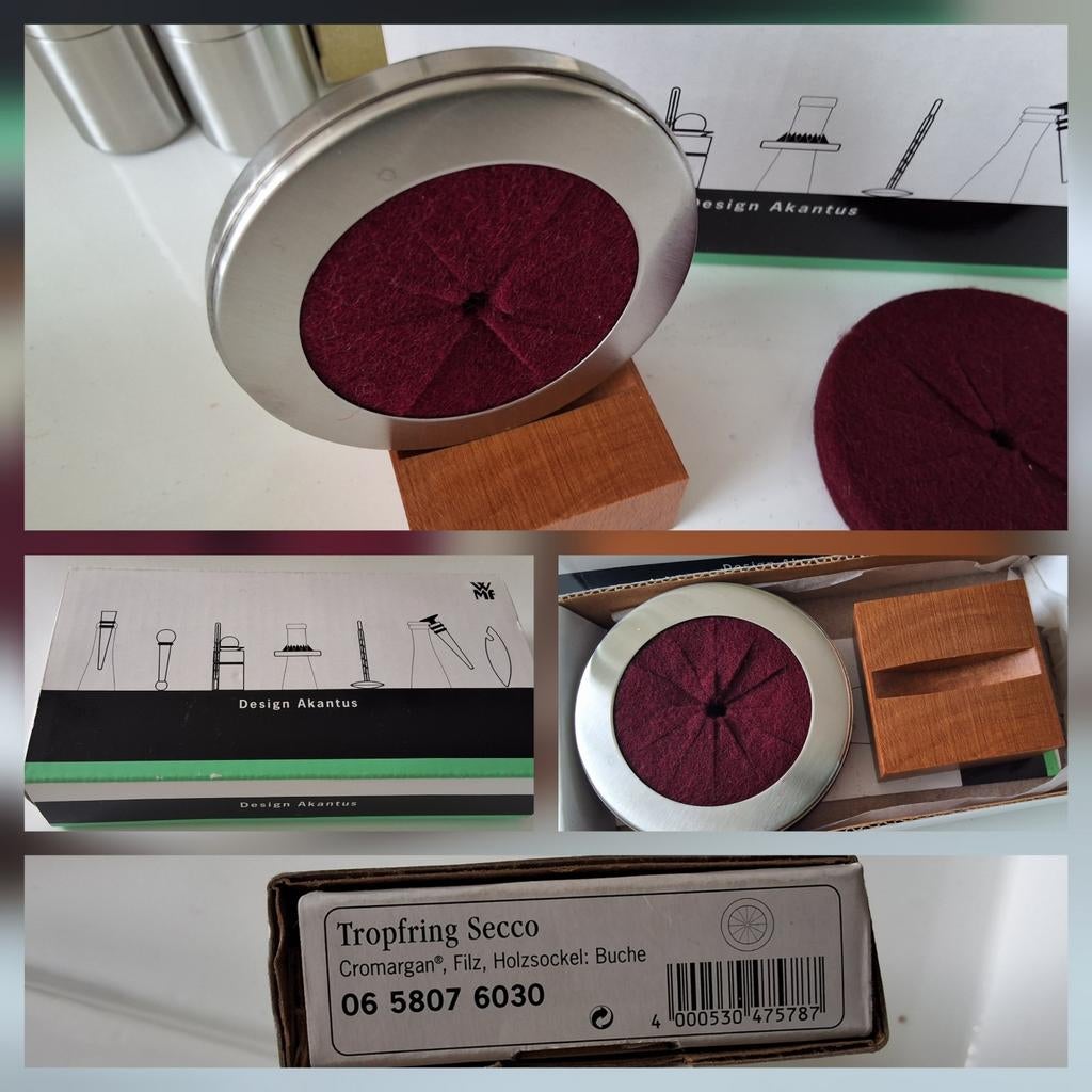 WMF anti druppelring in houten houder, nieuw, Overige typen, Ophalen of Verzenden, Overige materialen, Overige merken