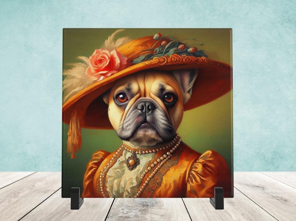 Barok Stijl - Franse Bulldog tegel, Verzenden, Nieuw