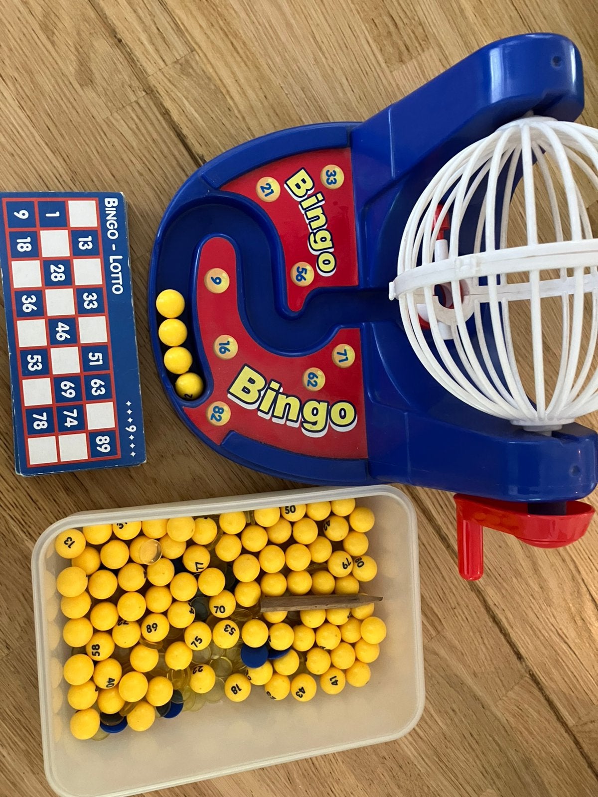 Mini Bingo Spel met Ballen en Kaarten, Drie of vier spelers, Ophalen, Gebruikt