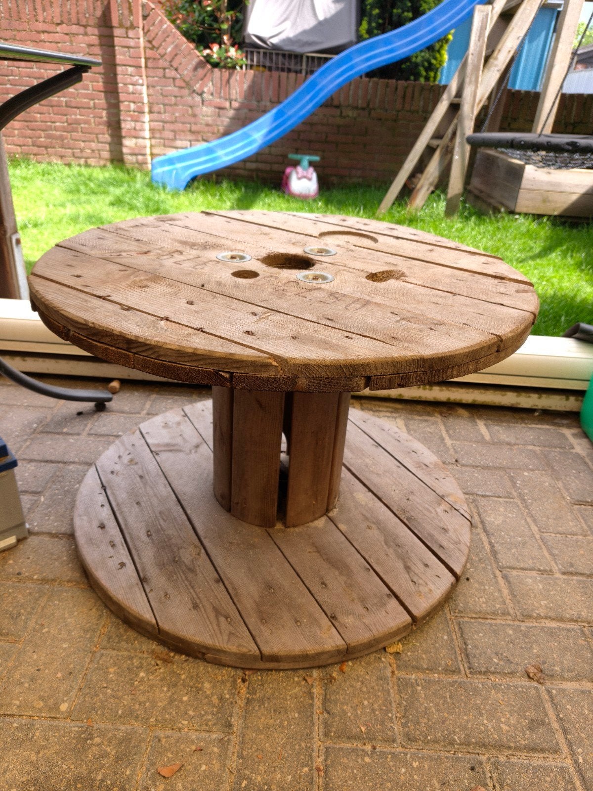 Houten haspel, Ophalen, Gebruikt, Rond, Hout
