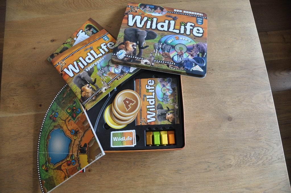 Wild Life bordspel (met dvd), Vijf spelers of meer, Ophalen of Verzenden, Zo goed als nieuw, Identity Games