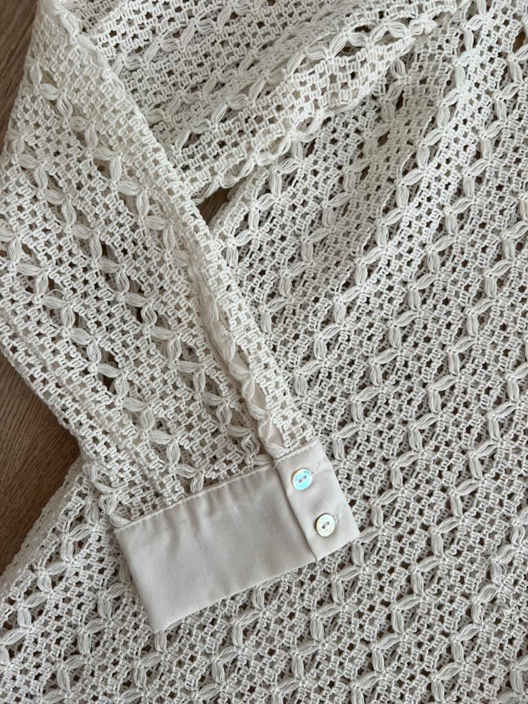 Zara blouse wit gehaakt kant crochet, Kleding | Dames, Blouses en Tunieken, Ophalen of Verzenden, Zo goed als nieuw, Maat 36 (S)