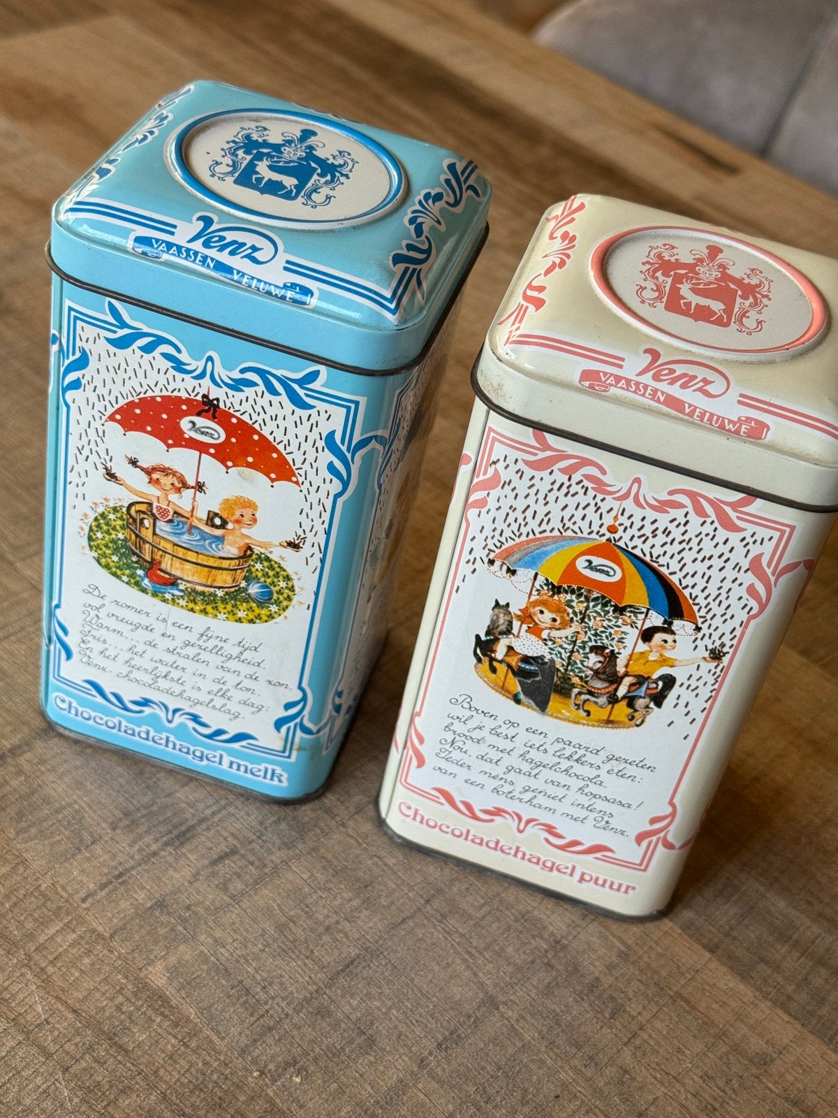 Retro blikken Venz chocoladehagel, Ophalen of Verzenden, Zo goed als nieuw, Overige merken