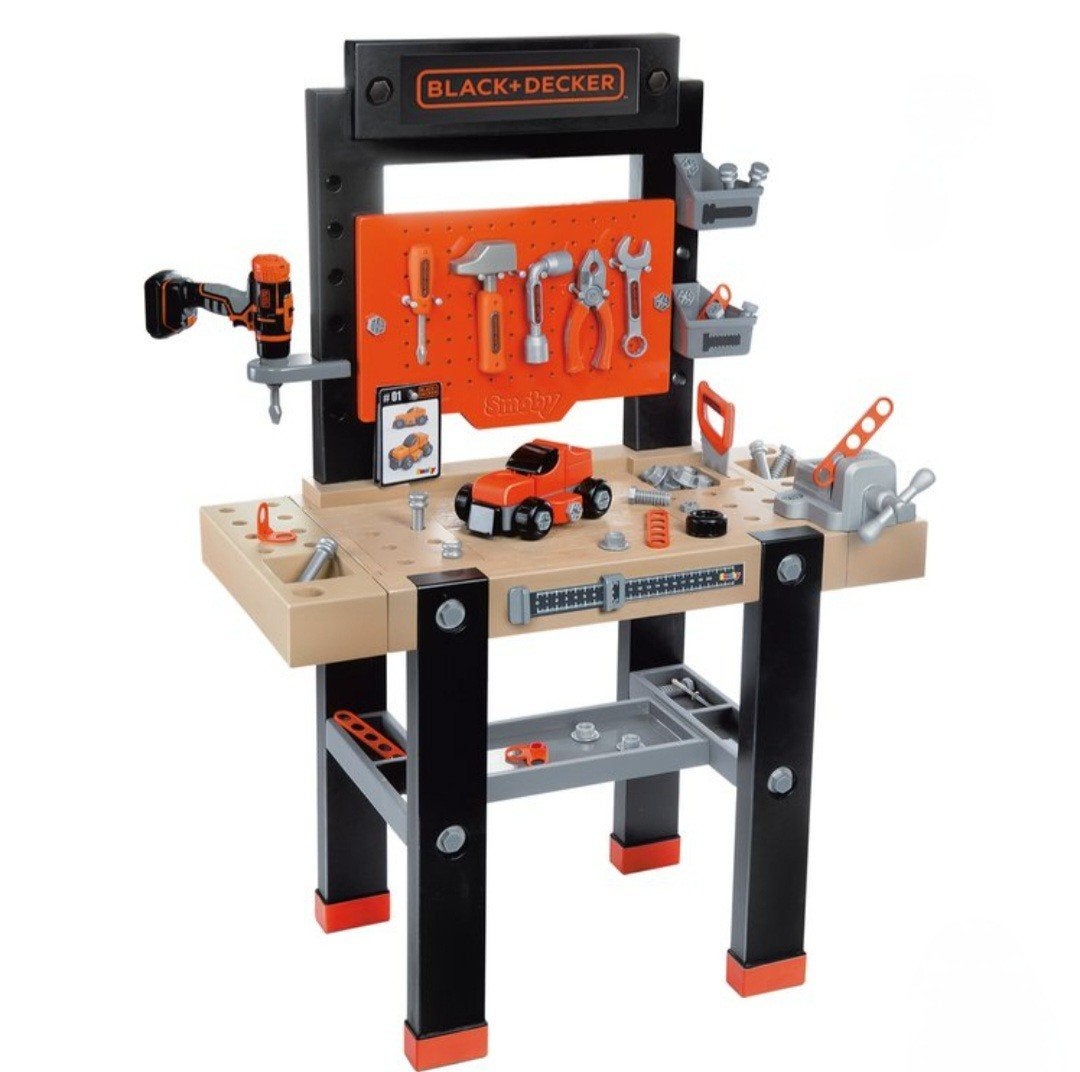 Smoby Black+Decker Werkbank met Gereedschap, Kinderen en Baby's, Speelgoed | Educatief en Creatief, Ophalen of Verzenden, Gebruikt