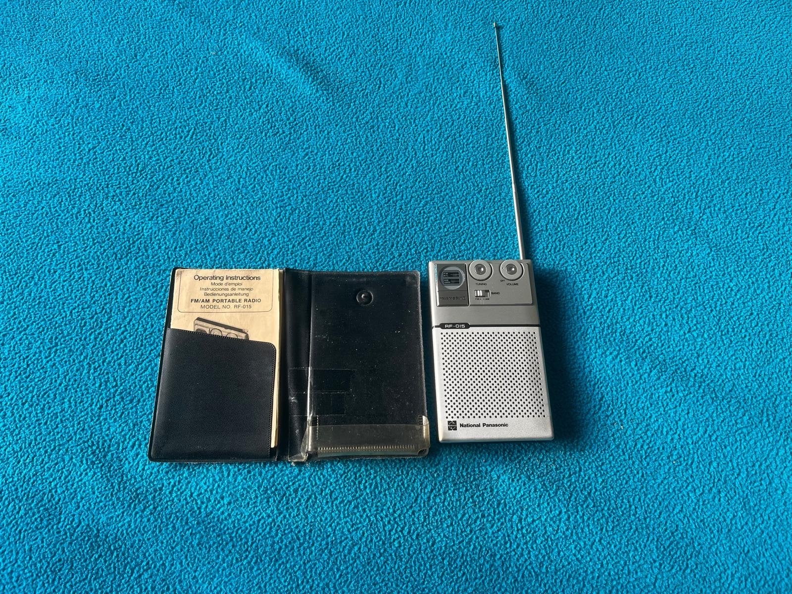 National Panasonic RF-015 FM/AM Portable Radio met hoes, Verzenden, Gebruikt, Radio