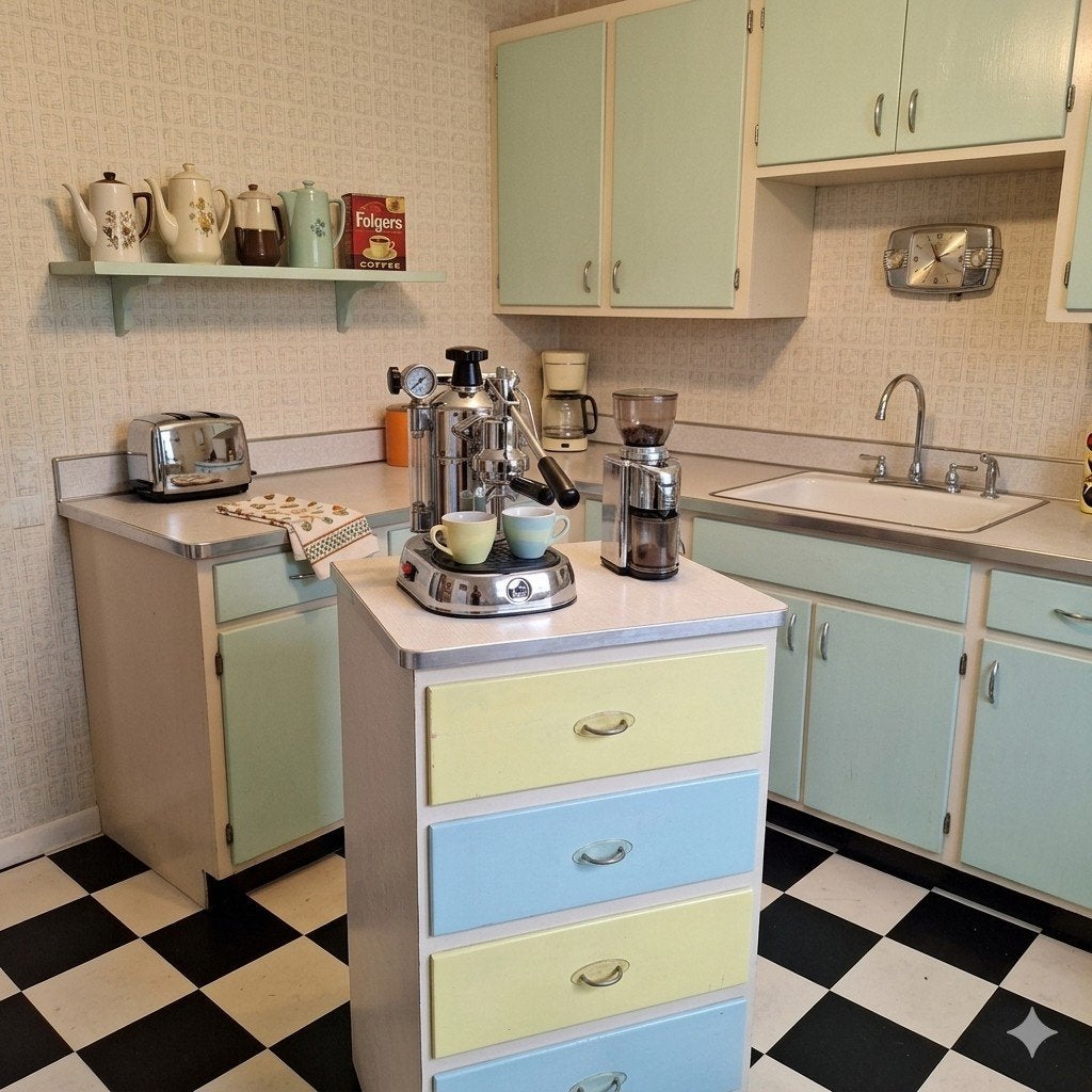 50's coffeecorner vintage ladekast jaren 50 formica, Verzamelen, Retro, Ophalen of Verzenden, Overige typen