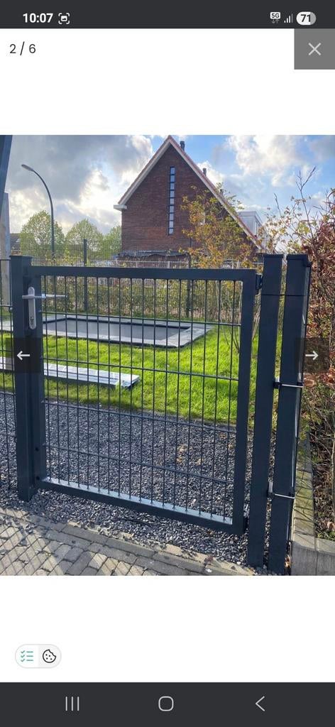 Gezocht tuin poort eem meter hoog  grijs, Gebruikt, Minder dan 100 cm, Ophalen of Verzenden, Draaipoort