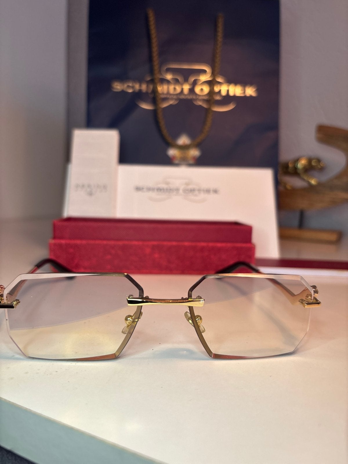 Cartier bril Panther diamond cut - astro gentle grey, Zo goed als nieuw, Grijs, Bril, Ophalen