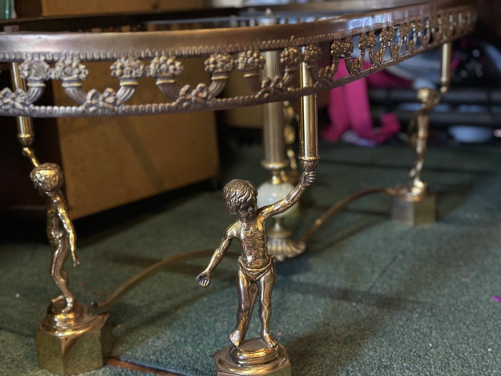 Set van 3 antieke marmeren tafels: vierkant, rond, ovaal, Antiek en Kunst, Ophalen