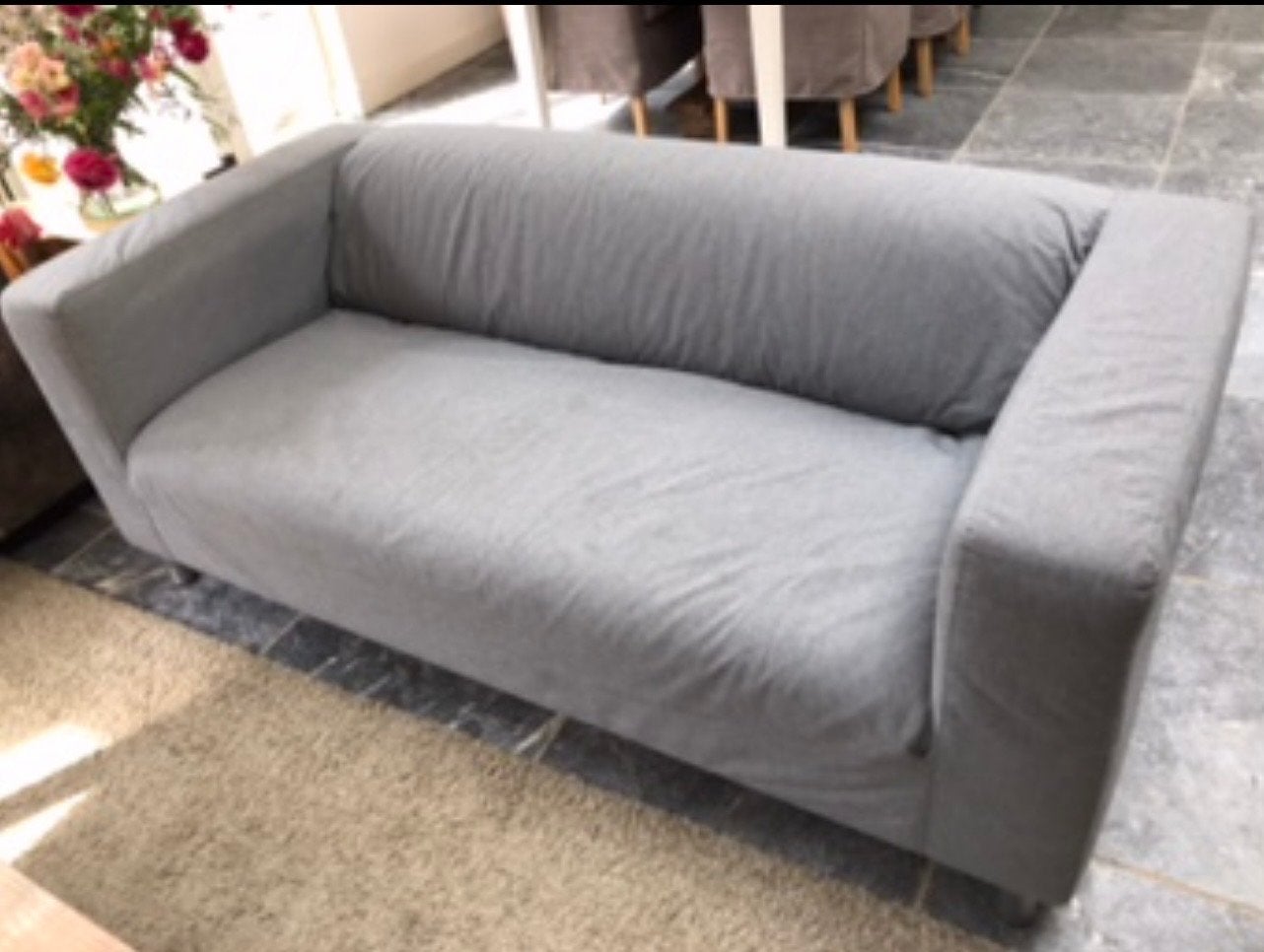 Ikea Klippan Comfortabele grijze tweepersoonsbank, Ophalen, Gebruikt, 150 tot 200 cm, Tweepersoons