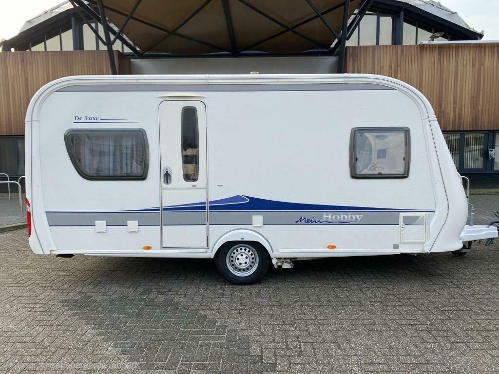 Hobby Deluxe 460UFE - Voortent - Uitbouw - Luifel - Mover, Rondzit, Hobby, Frans bed, Particulier