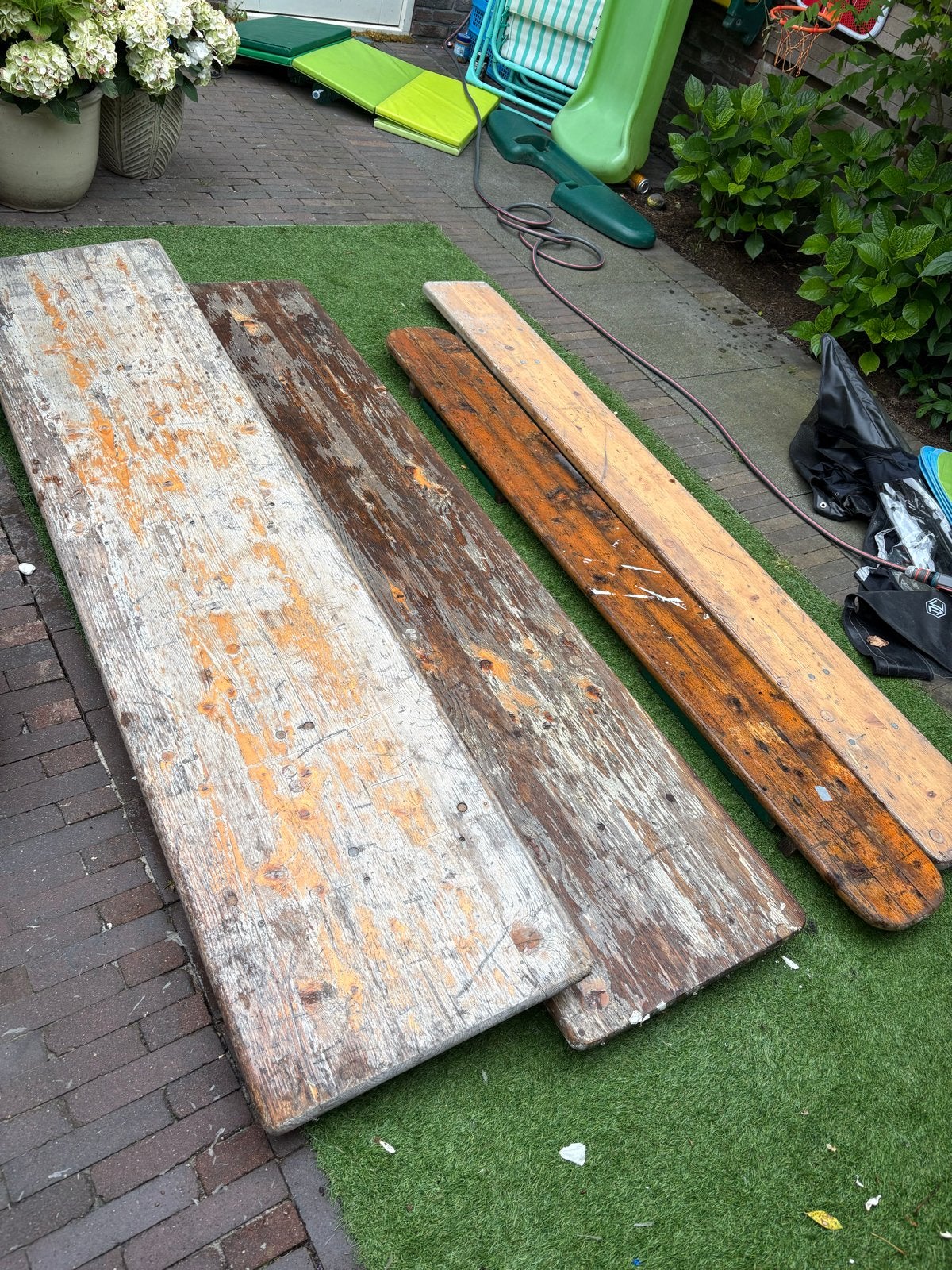 Bierbanken en biertafels, Ophalen, Gebruikt, Inklapbaar, Rechthoekig