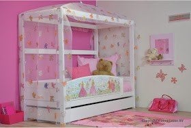 Lifetime Prinsessenbed 2 x 0,9 meter, Kinderen en Baby's, Kinderkamer | Bedden, Ophalen, 85 tot 100 cm, Zo goed als nieuw, Lattenbodem