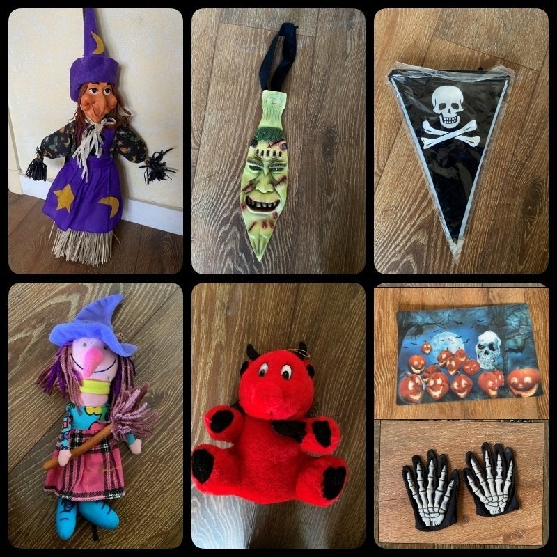 Leuke griezel feest artikelen: heksenbezem, heks, spin, etc, Ophalen of Verzenden, Zo goed als nieuw, Feestartikel, Halloween of Griezel