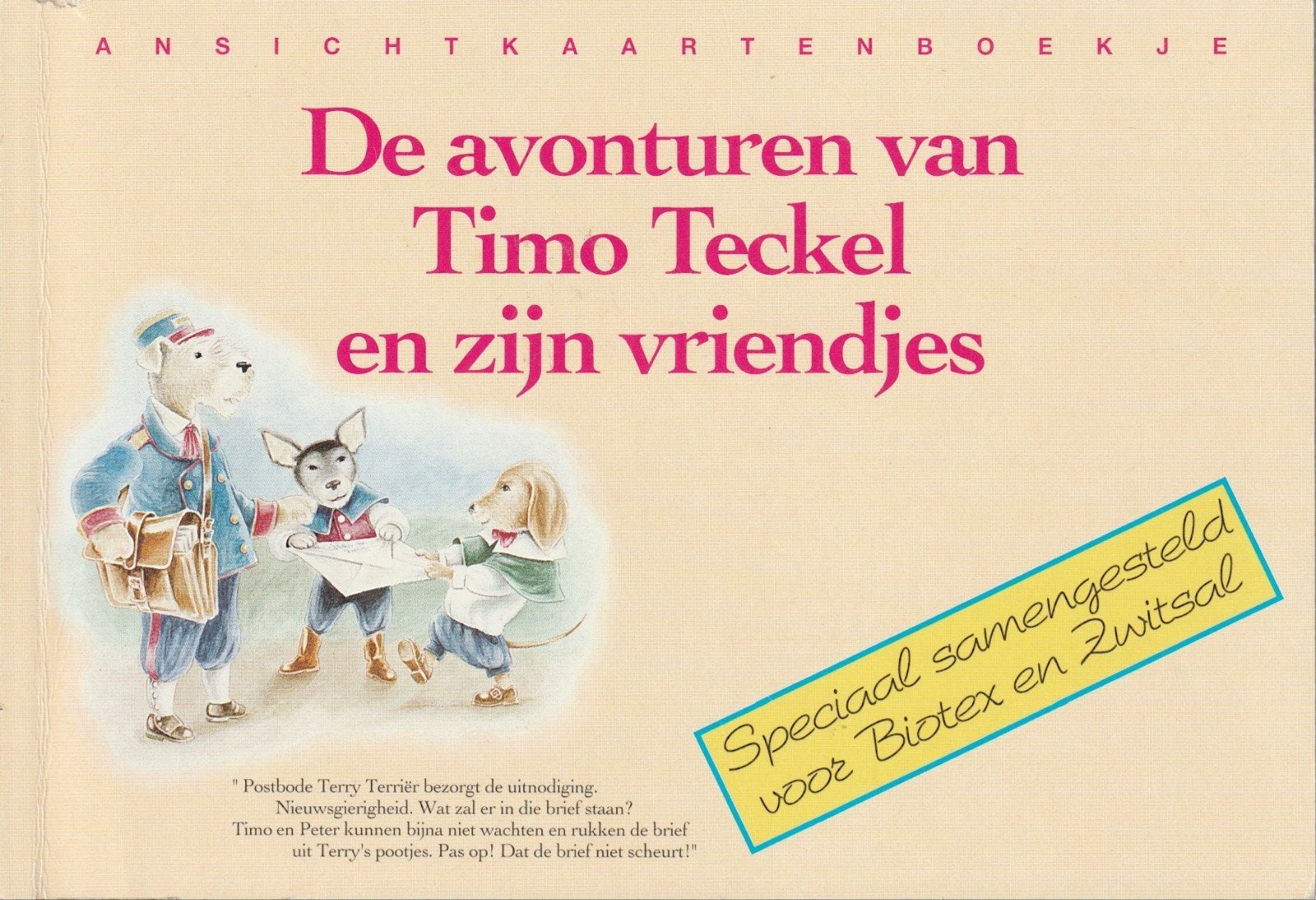 Uniek vintage ansichtkaarten boekje Biotex en Zwitsal, Ophalen of Verzenden, 1980 tot heden, Ongelopen