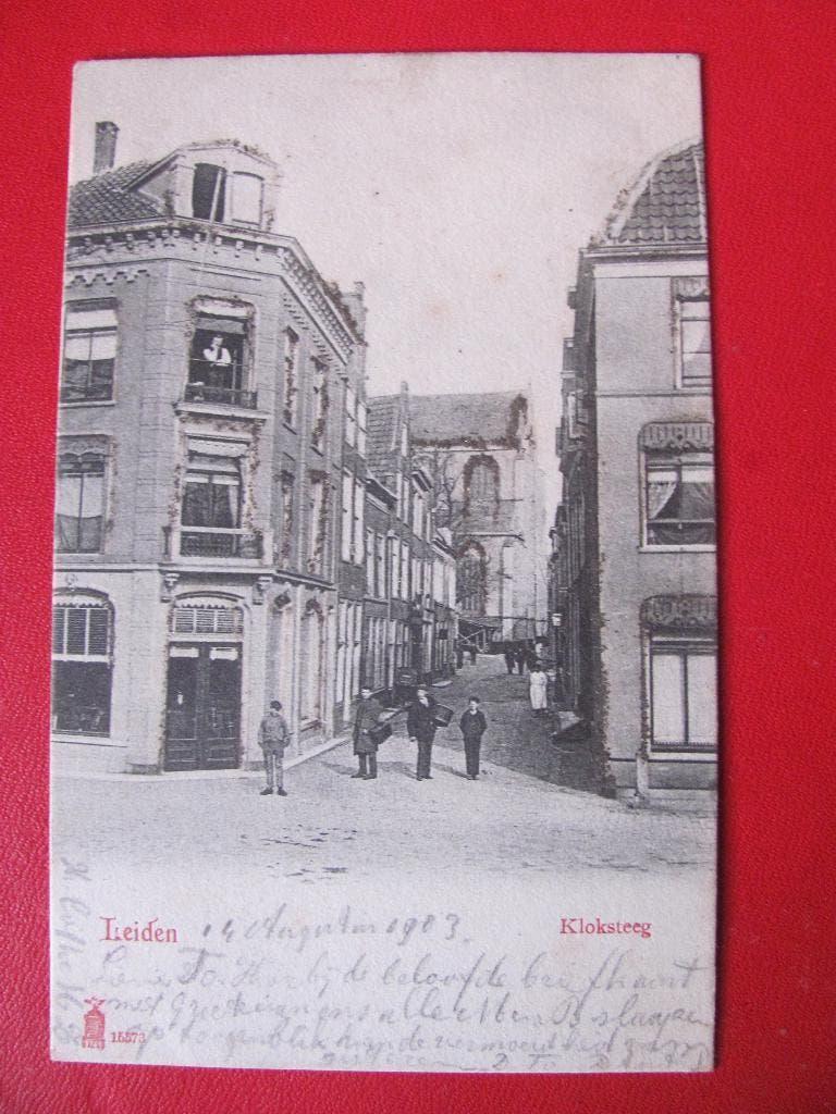 Leiden 1903 Kloksteeg, Ophalen of Verzenden, Voor 1920, Gelopen, Zuid-Holland