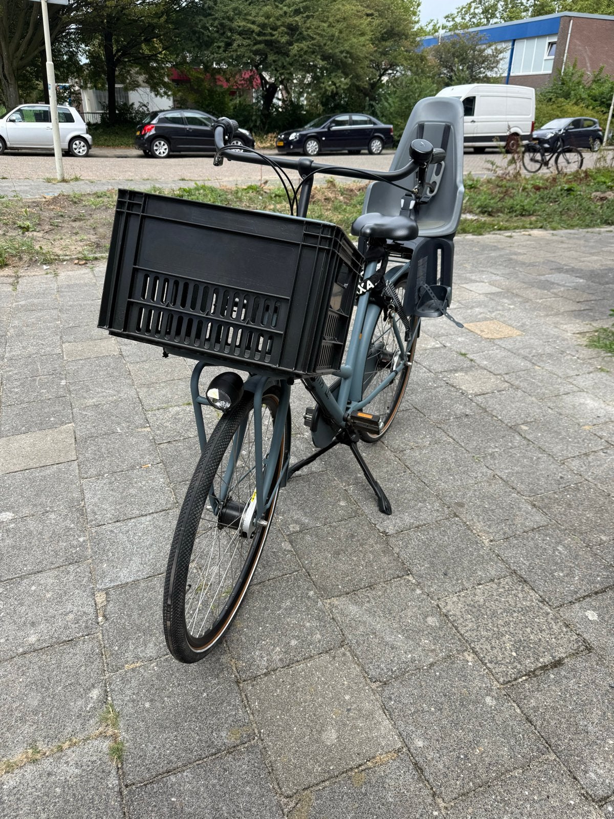 Cortina U4 Transportfiets met kinderzitje en krat, Velgrem, Versnellingen, Ophalen of Verzenden, Zo goed als nieuw