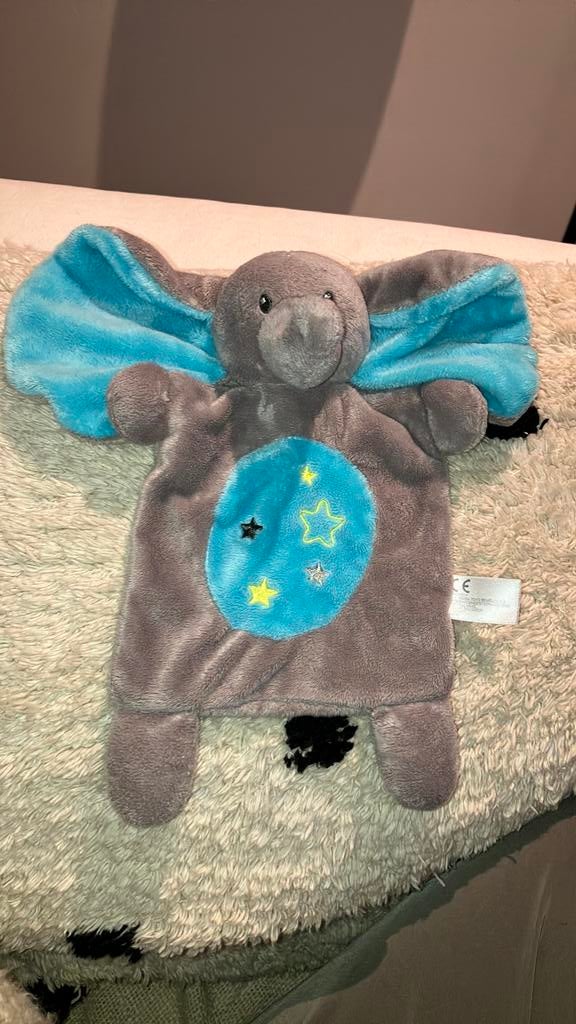 Nicotoy olifant knuffeldoekje, Kinderen en Baby's, Speelgoed | Knuffels en Pluche, Blauw, Ophalen of Verzenden, Zo goed als nieuw