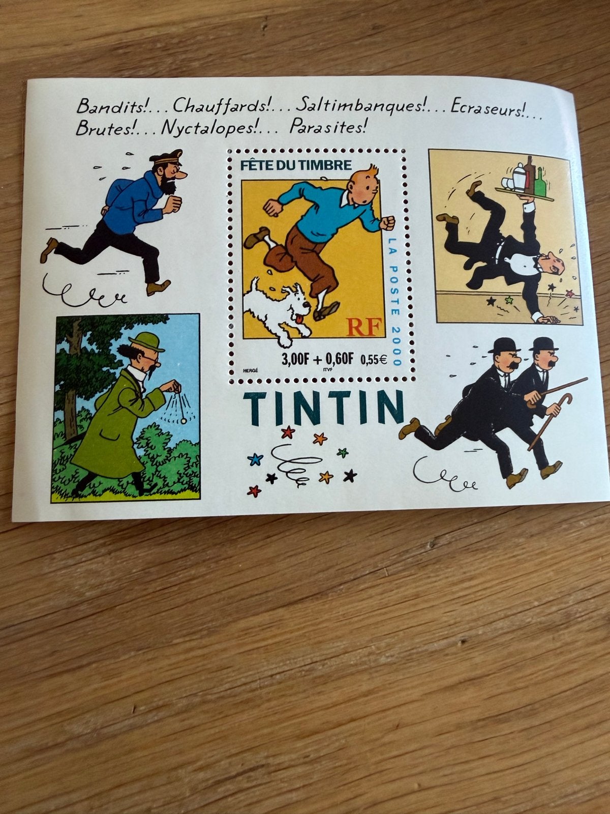 Kuifje postzegelvel Fête du Timbre 2000, Ophalen of Verzenden, Postfris