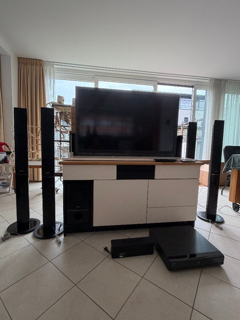 tv kast plus Sony home cinema set gedeeltelijk draadloos, Ophalen, Gebruikt, Blu-ray-speler, 5.1-systeem